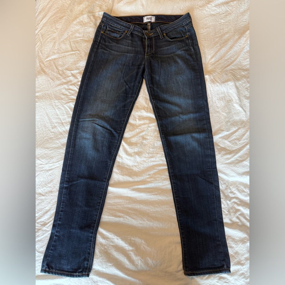 PAIGE Dark Indigo Straight-Leg Jeans
